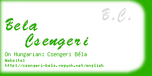 bela csengeri business card